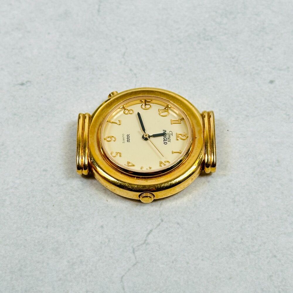 VTG Timex Watch Womens 34mm Gold Tone Indiglo Water Resistant Quartz New Battery - Picture 6 of 9